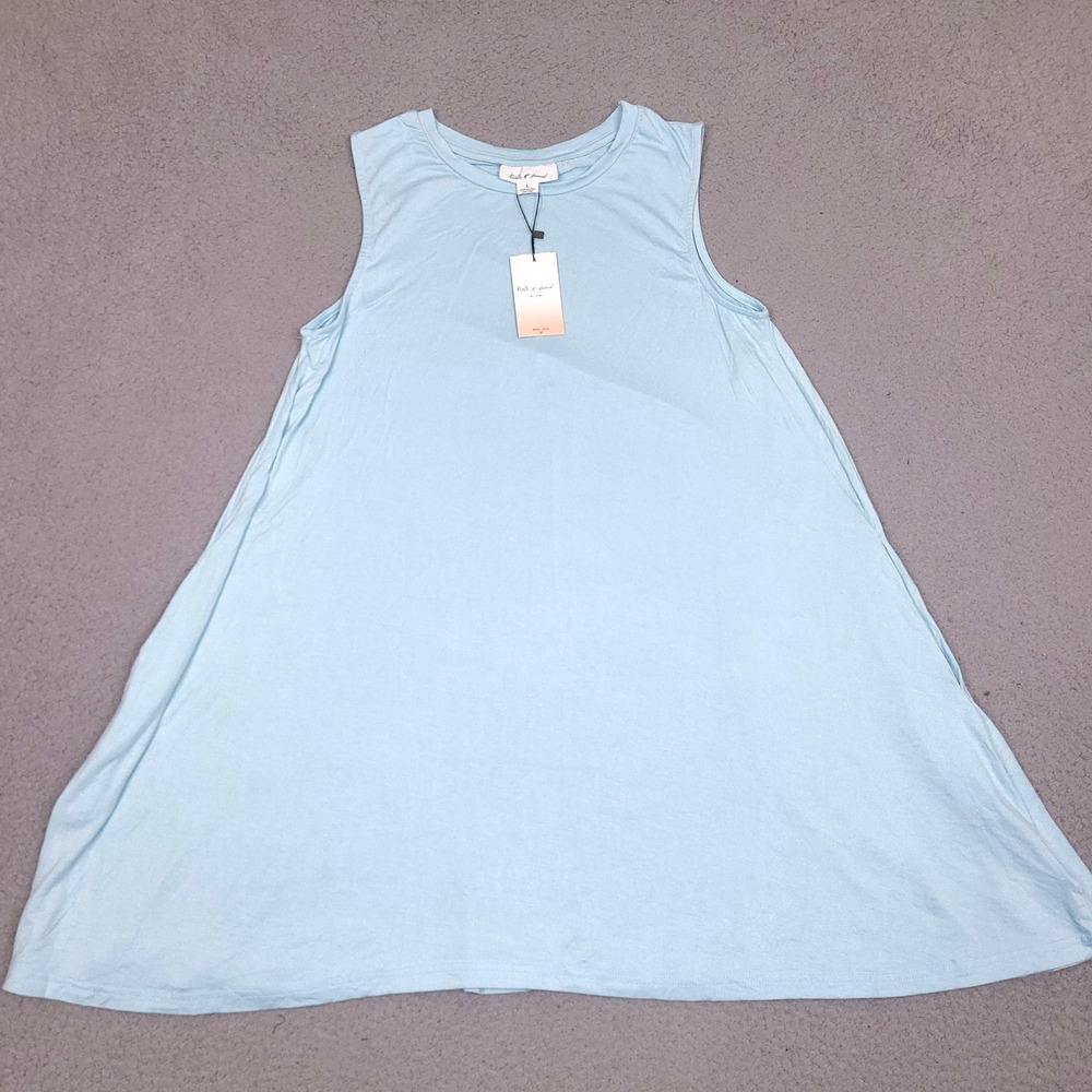 Kiwi & Punch Miami Dress Womens Large Ice Blue A-Line Beach‎ Casual Pockets NWT